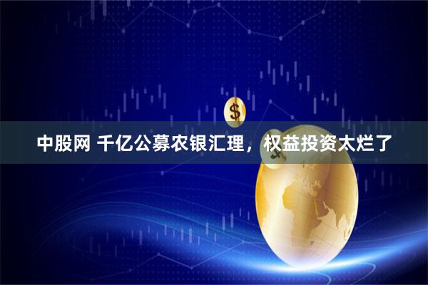 中股网 千亿公募农银汇理，权益投资太烂了